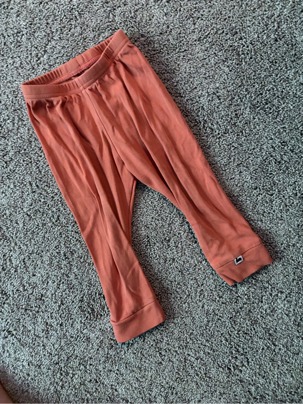 LITTLE AND LIVELY- Kids Rust Orange Knit Leggings